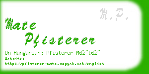 mate pfisterer business card